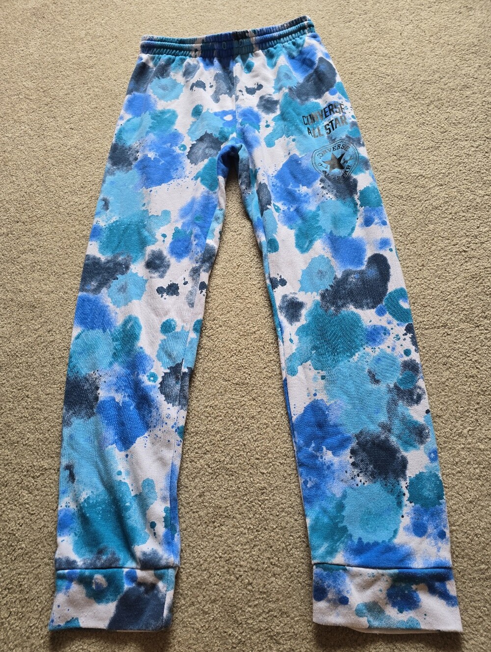 Converse All Star Blue Watercolor Sweatpants Youth XL 13–15